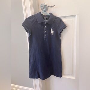 Polo Ralph Lauren Kids S 7Y girls polo dress Navy Blue original big pony logo